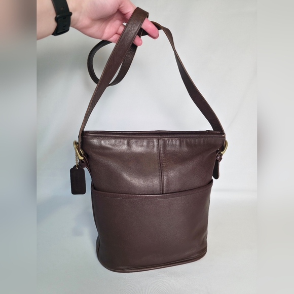 Coach Handbags - Vintage Coach 4153 Bleeker Bag Mahogany Brown Bucket Purse Brass Hardware